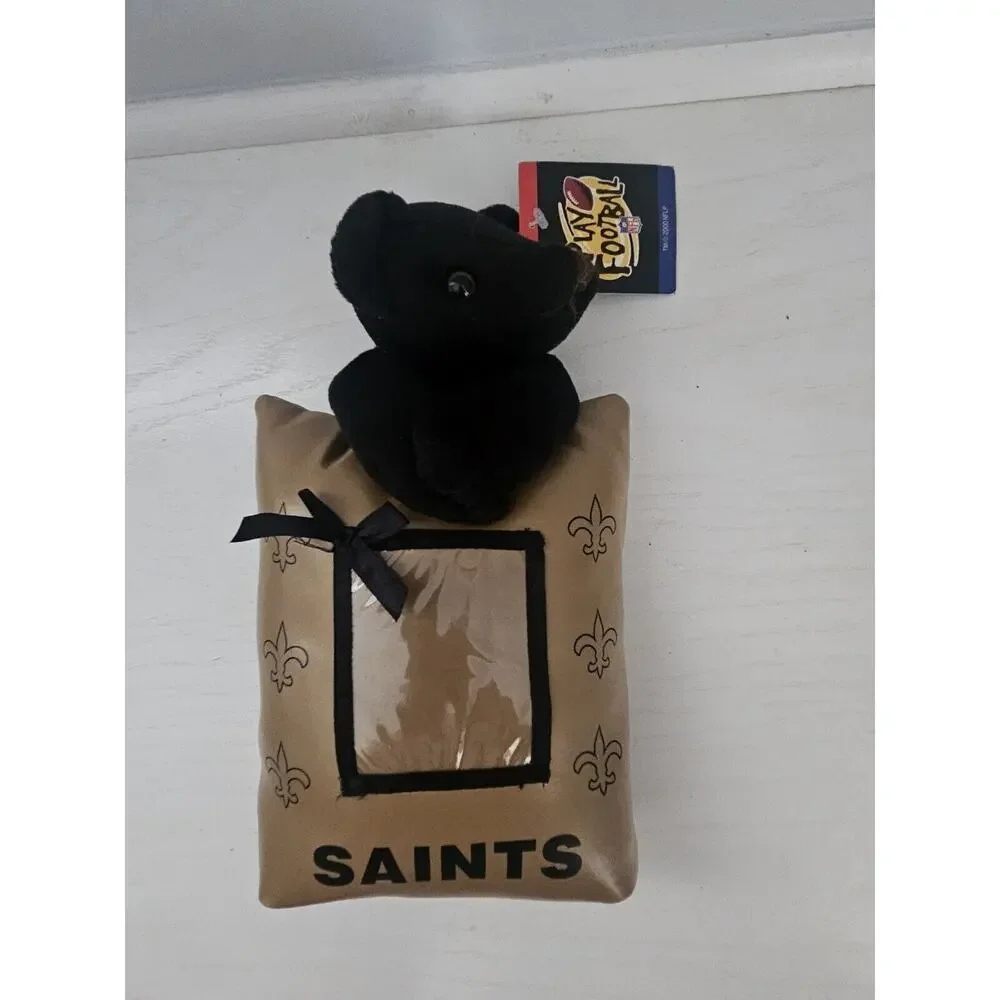 Vtg‎ Rare New Orleans Saints 2000 NFL Play Football Plush Bear Picture Frame
